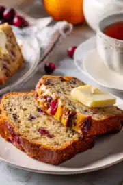 cranberry orange bread serving