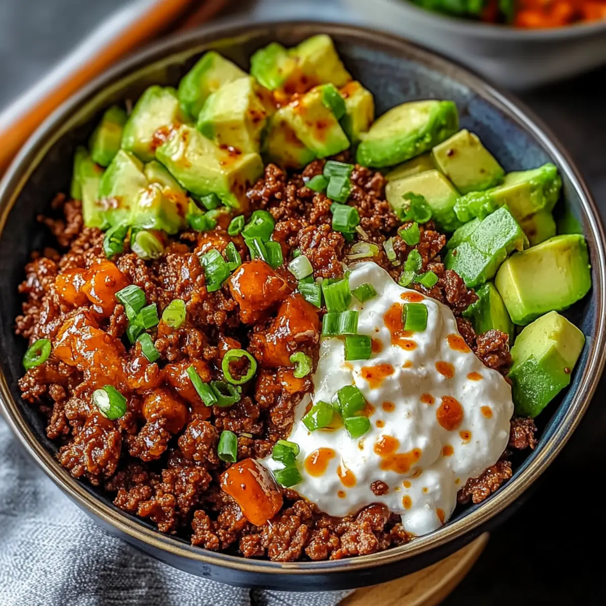 Sweet and Spicy Ground Beef Hot Honey Bowl Bliss 3