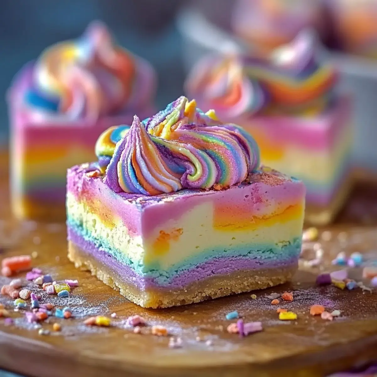 Vibrantly Indulgent Swirled Rainbow Cheesecake Bars 9 ldfjvdjbqlobnkovgqq1