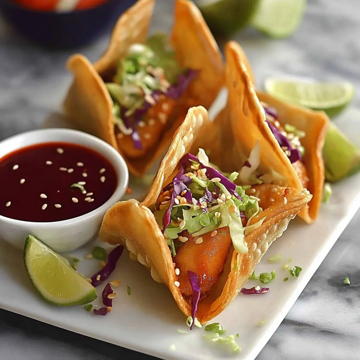 Crispy Chicken Wonton Tacos with Asian Slaw: The Best Crunchy Bite 3