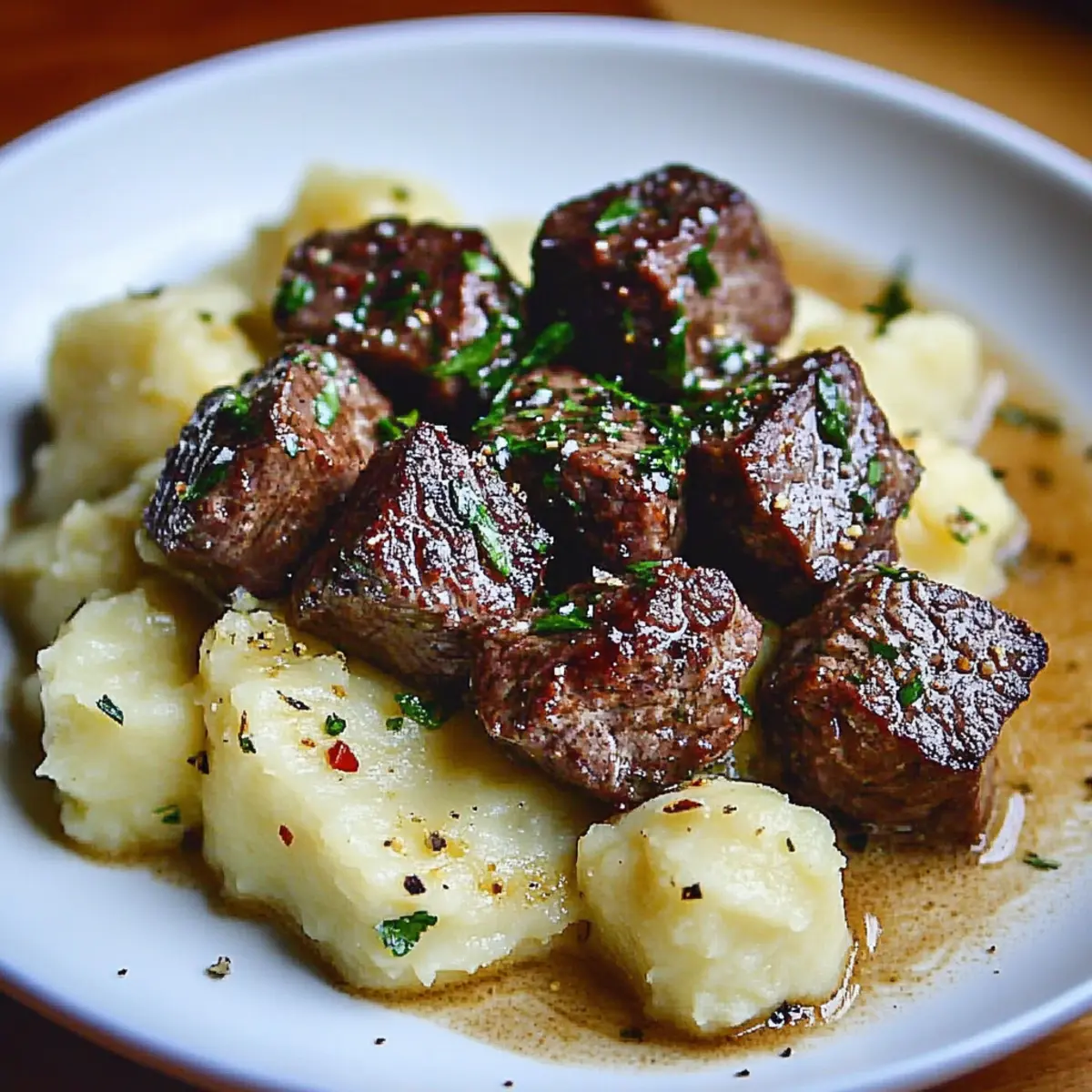 Irresistibly Simple Garlic Steak Bites with Creamy Potatoes 2