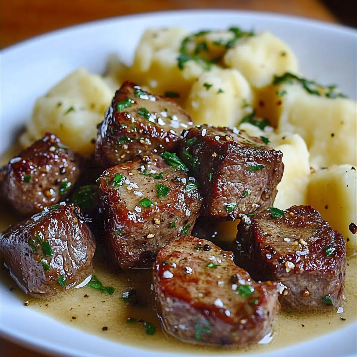 Irresistibly Simple Garlic Steak Bites with Creamy Potatoes 3