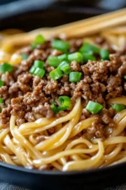 Mongolian Ground Beef Noodles Recipe
